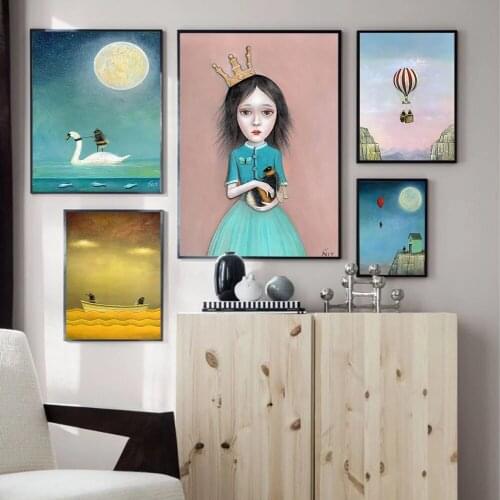 Prints Home Decor Cartoon Bee Cartoon Cute Gift Canvas Painting Wall Art Modern Modular Picture For Living Room Poster No Framed