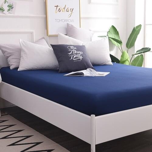 Svetanya 100 Cotton Fitted Sheets Plain Solid Color Bedsheets Elastic Mattress Cover Protective Case Single Full Double Queen