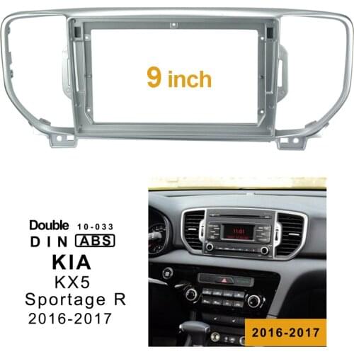 2Din Car DVD Frame Audio Fitting Adaptor Dash Trim Kits Facia Panel 9 Inch For KX5 SPORTAGE R 2016-2017 Double Din Radio Player