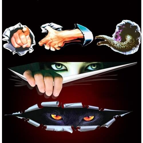 Lifelike 3D Car Sticker Creative Modified Stickers Eyes Peeking Monster Waterproof Car Styling Sticker Decoration Accessories