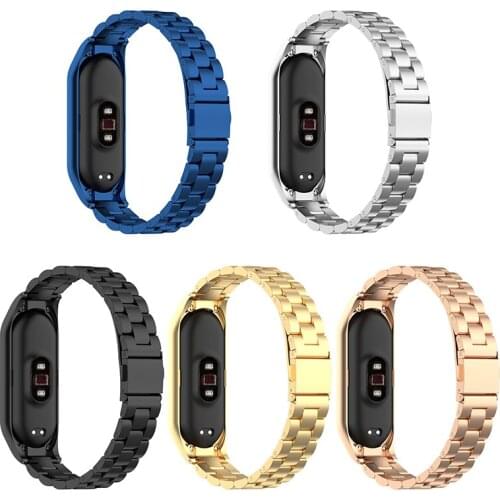 Mi Band 6 5 Strap For Xiaomi Mi Band 6 Strap Metal Stainless Steel Compatible Bracelet Wrist Pulseira Amazfit Band 5 Correa