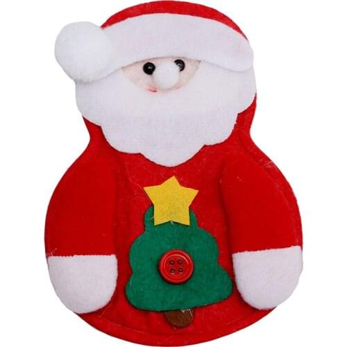 Christmas Decoration Snowman Deer Cutlery Suit Silveware Holders Porckets Knifes Folks Bag Snowman Dinner Home Decoration 898778