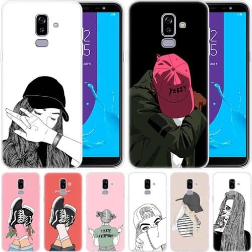 Luxury Silicone Case Mysterious fashion girl boy for Samsung Galaxy J8 J7 J6 J4 J2 2018 Core J3 2016 J5 2017 EU J4 Plus J7 Prime