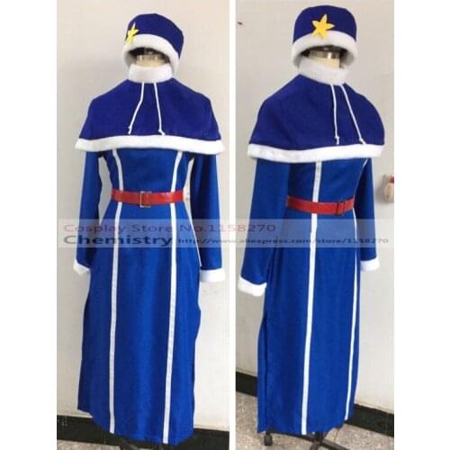Fairy Tail Juvia Lockser Cosplay Costume cape,dress,belt,hat