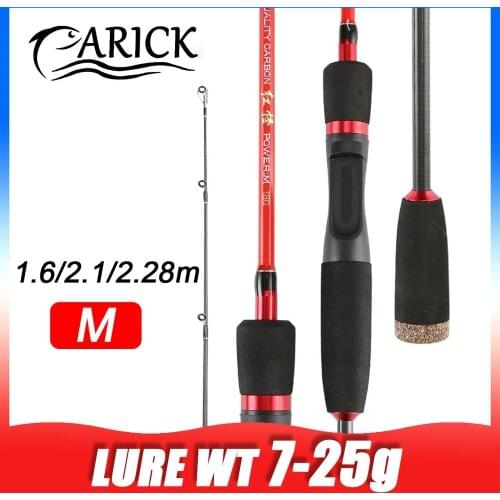 1.6/2.1/2.28m Baitcasting Fishing Rod 2 Sections Travel Ultra Light Carbon Fiber Spinning/Casting Fishing Rod Lure 7-25g Power M