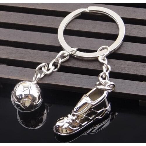 Unique Soccer Shoes Football Ball Stainless Steel Metal Keychain Key Chains Ring Gift