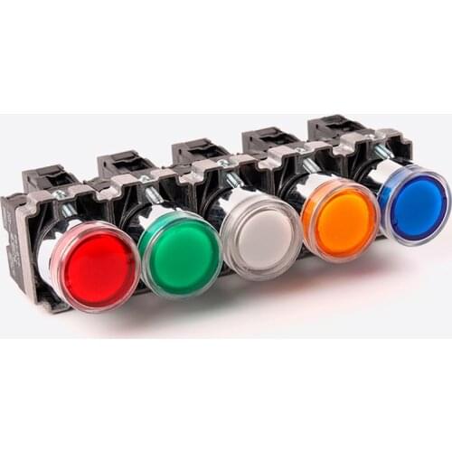 XB2 ZB2 NC/NO Button Switch Self Reset&Self-Locking Flat Push Button 22mm10A Button Switch Momentary Flat Push Button With Light