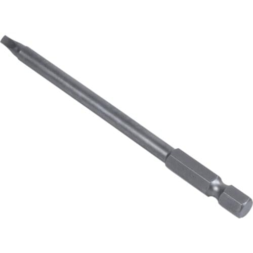 1/4 inch Hex Shank 6mm Dia Shaft 100mm Long Square Screwdriver Bit Gray