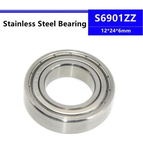 10pcs/50pcs S6901ZZ 12*24*6mm Stainless Steel Deep Groove Ball Bearing 12x24x6mm SB6901 S6901-2Z S6901Z