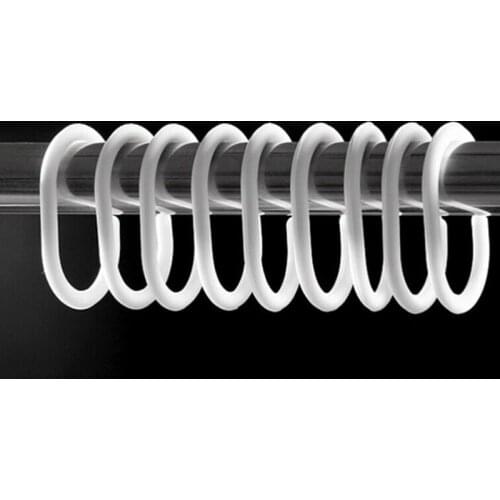12PCS/lot Hot Curtain Poles White Plastic C Shape Bath Drape Shower Ring Loop Bendable Bathroom Curtain Hooks