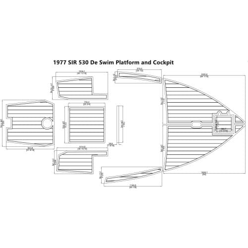 1977 SIR 530 De Swim Platform and Cockpit Pad Boat EVA Teak Decking 1/4" 6mm