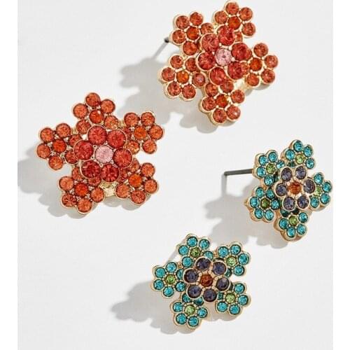 2020 European and American Jewelry Colorful Flower-shaped Earrings Ins Hot Style Street Style Cute All-match Fashion Earrings