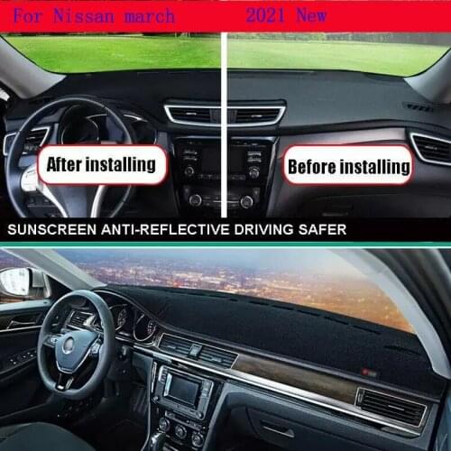 2021 New High Quality for Nissan March 2010-15 Dashboard Cover Non Slip Dash Mat Sun Shade Carpet Pad Accessories