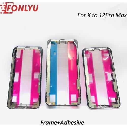 10pcs LCD Front Bezel Frame with Adhesive Sticker For iPhone X XS Max XR Phone Mobile Repair Replacement Parts