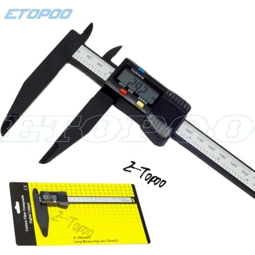 6 Inch 6" 150mm Carbon Fiber Digital Vernier Caliper electronic thickness gauge Micrometer with 3" Long Jaw