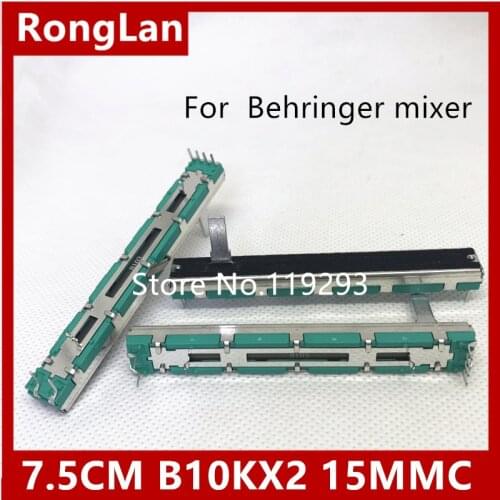 [BELLA] Freeshipping double B10K Original Behringer mixer fader 7.5 CM 7.5CM 75MM B10KX2 Potentiometer--10PCS/LOT