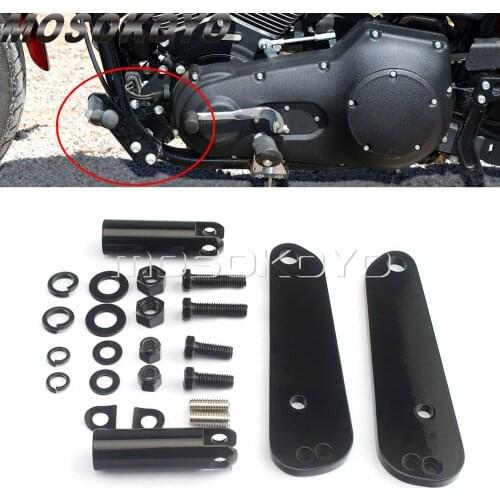Black Footpeg Foot Peg Support Mount Kit Forward Mid Control for Harley Dyna FXDBI Street Bob Cruiser 1991-2017 FXD FXDL FXDB