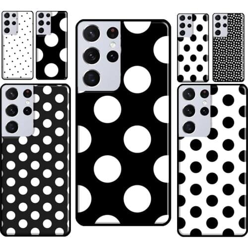 Black And White Polka Dot Phone Case For Samsung Galaxy S8 S9 S10 Plus S20 FE Note 10 Plus Note 20 Ultra S21 Coque