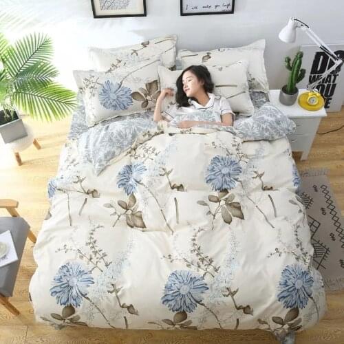 Reactive Printing Home bed set pillowcase duvet cover Bedding set flat sheet bedclothes 3 or 4pcs queen king Single full