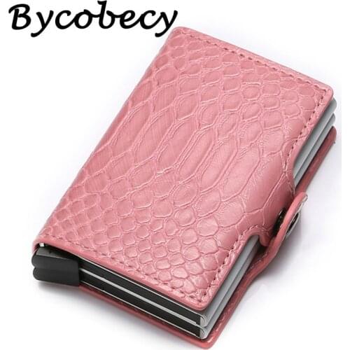Bycobecy Anti Rfid Men Women Credit Card Holder ID Case Wallet Metal Aluminum Fashion Bank Creditcard Holder Protection Carteira