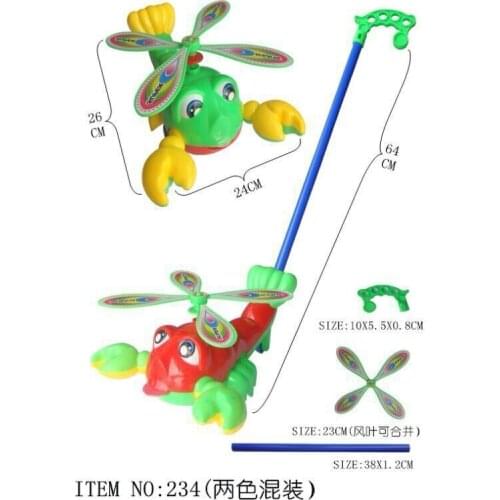 Push the lobster toy Push The Lobster Mixed Blinks Spit Tongue With Bells Single-rod Hand-pushed Toy Grasping/movement Ability