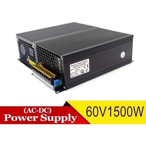 Single Output Power Supply DC60V 25A 1500W Transformer 110V 220V AC-DC LED Driver Power Supply Unit for CNC Router Stepper Motor