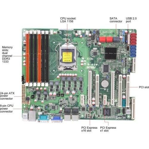 ASUS P7F-E ATX Desktop Server Motherboard LGA 1156 Intel 3420 w/ DDR3 SATA VGA RJ45 ATX Flex-E Technology Used Motherborad