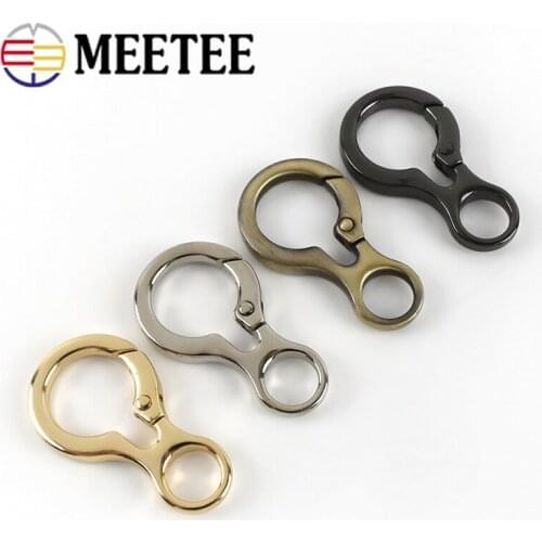 Meetee 5/10pcs 8-shaped Gourd Buckle Open Spring Ring Connection Clasp DIY Bag Chain Hook Key O Rings Pendant Hang Buckles