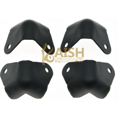 KAISH 4x Metal Two Hole Guitar AMP Cabinet Corners Speaker Corner Black