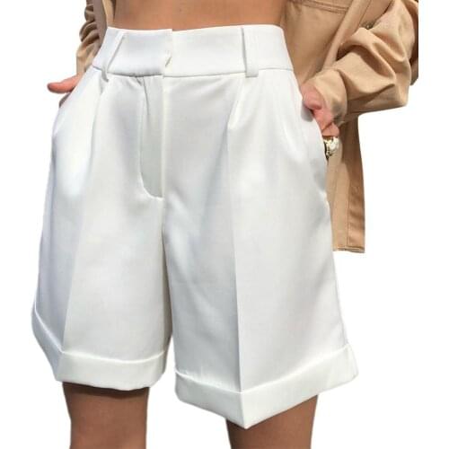 Fashion Summer Women Shorts Casual Solid Color High Waist Pockets Suit Shorts Short Trousers Party Short Pants шорты женский