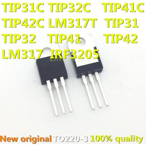 10PCS TIP31C TIP32C TIP41C TIP42C LM317T IRF3205 TIP31 TIP32 TIP41 TIP42 LM317 IRF3205PBF TO220 new and original IC Chipset