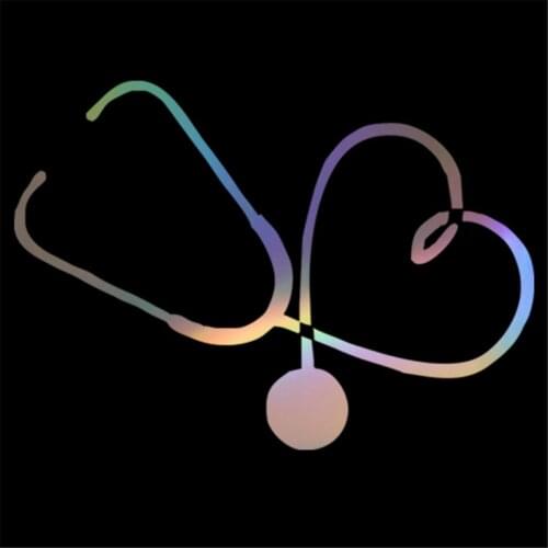 LLY-0089 Personality Car Sticker on The Heart of A Nurse Doctor Stethoscope Love Stylish Decal PVC Cars Motorcycle Decals Decor