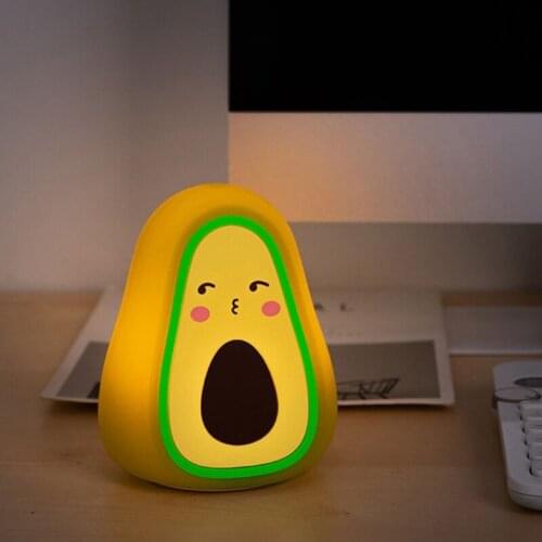 Avocado Shaped Discoloration LED Desktop Night Light USB Table Bedside Lamp for Home Bedroom Decorative Creative Nightlight Deco