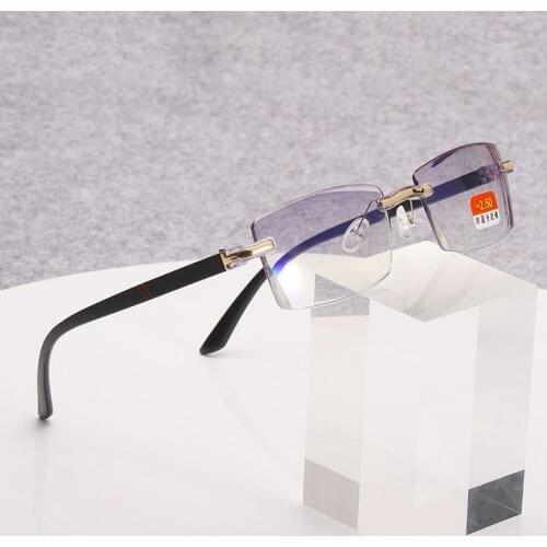 Finished Myopia Glasses Frameless Myopic Eyewear Anti Blue Light TR90 Eyeglasses Shortsighted -1.0 1.5 2.0 2.5 3.0 3.5 4.0