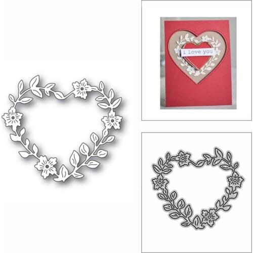 2020 Thanksgiving New Blooming Heart Wreath Metal Cutting Dies for Scrapbooking and Card Making Decor Embossing Craft No Stamps