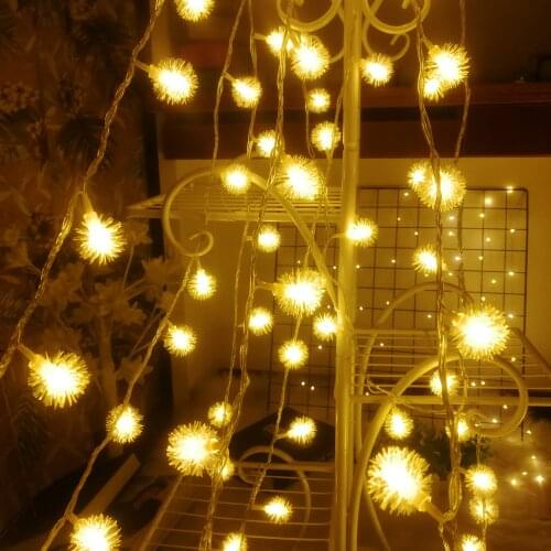 Dandelion Christmas Ball Lights String 3M/6M/10M LED Twinkle Fairy Garland Battery Power Birthday Party Xmas Holiday Decoration