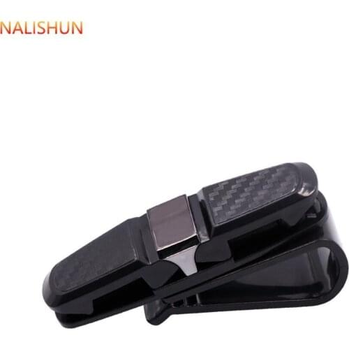 S-Type Carbon Brazing Car Glasses Clip Sunglasses Double Clip Sun Visor Sunglasses Bill Holder Multifunctional Car Supplies