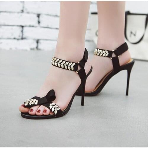 Big Size high heels sandals women shoes woman summer ladies Sexy Simplicity of Slender Heels with Buckles