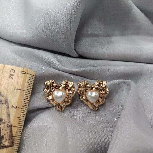 2020 Real Earing Brincos States With The Qingdao Fashion Pearl Jewelry Earring Retro Joker Heart-shaped 925 Earrings Female D44
