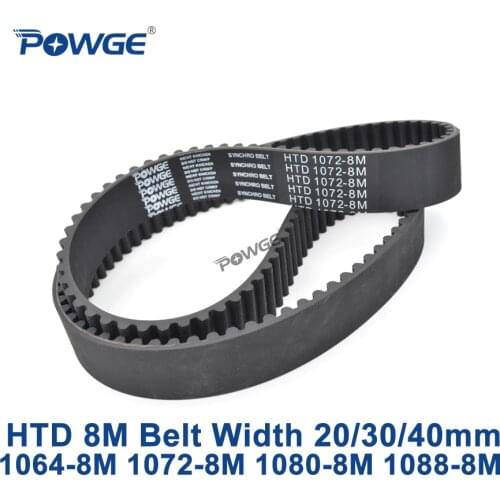 POWGE HTD 8M synchronous Timing belt C=1064/1072/1080/1088 width 20/30/40mm Teeth 133 134 135 136 HTD8M 1064-8M 1072-8M 1080-8M