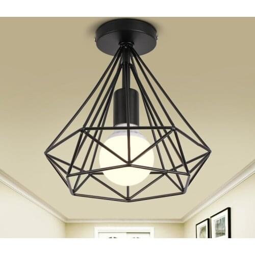 Modern Simple LED Ceiling Light Wrought Iron Birdcage Sitting Room Porch Balcony Corridors