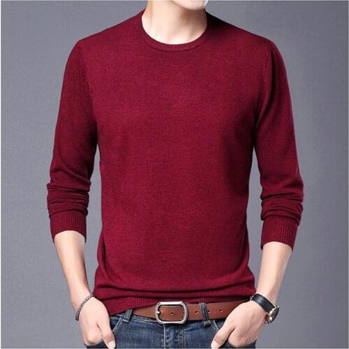 New Arrive Spring Autumn Solid Color Pllovers Men Low Collar Sweater Comfortable Business Fashion Slim Fit Plus Size 4XL MZM067