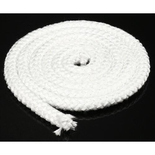 White 2m Wood Stove Heater Door Seal Gasket Rope High Density Fibreglass Rope For Domestic Commercial Heaters Ovens 9.5mm