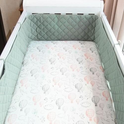 Thicken Crib Liner Protector Machine Washable Removable Baby Crib Bumper Safety Guard Pad Breathable Crib Bedding Liner