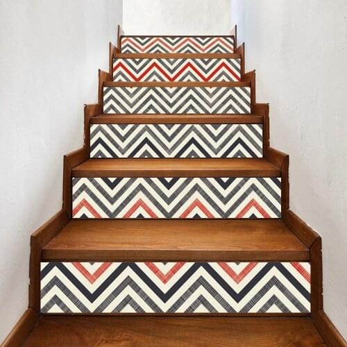 Creative Gemometry Pattern Stairs Decor Stickers Self Adhesive Vinyl Staircase Decal Waterproof Tile Stairs Wallpaper Art Mural