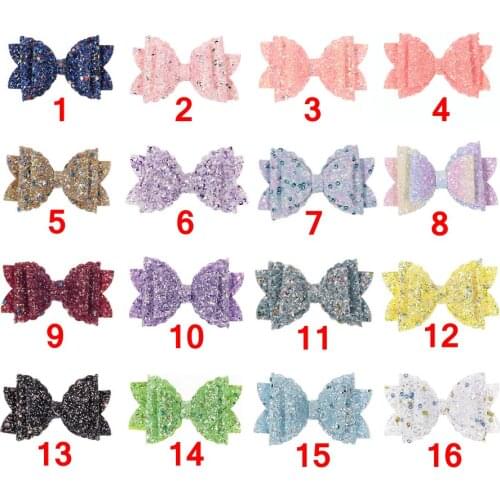 Yundfly 20pcs/lot Boutique Sequin Shiny Hair Bows for Baby Girls Headbands Hair Clips Diy Women Kids Headwear Hair Accessories