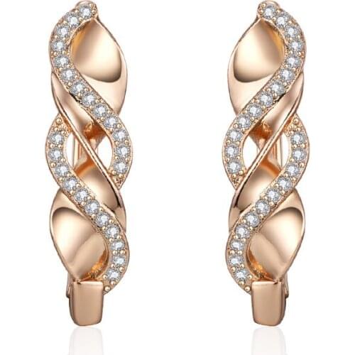 New Fashion Geometric Big Stud Earring Gold Silver Color Cubic Zirconia Earrings for Women Charm Jewelry Exquisite Cute Gifts