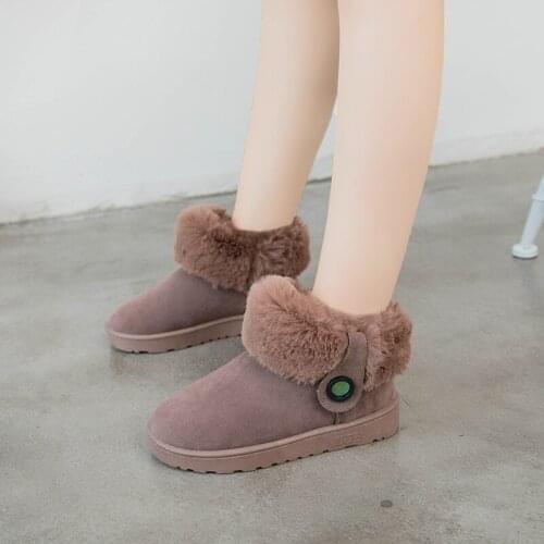 Women Winter ankle suede snow boots women short Basic Winter shoes Snow Boots Classic Tumed-over Edge Boots for Chaussure U11-75