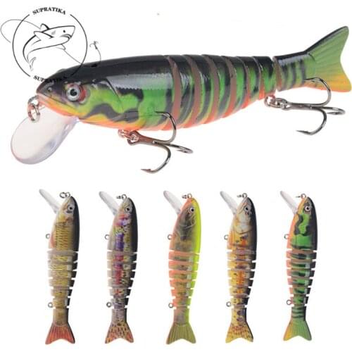 105mm/17g Multi Jointed Bait Artificial Wobbler Plastic Fishing Lures 3D Eyes Bionic 8 Segments Swimming Hard Fishing Bait