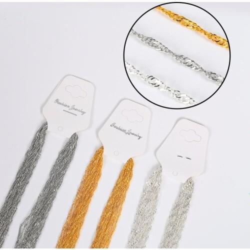 12Pcs/Lot 42cm Gold Silver Color Water-Wave Chains Necklace For Women DIY Jewelry Making Supplies